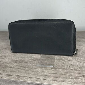 DKNY Black Sateen Full-Zip Wallet